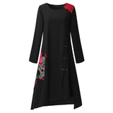 Short Dress Floral Embroidery