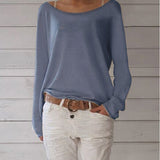 Casual Womens T-shirts Autumn Plain Shirt