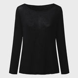 Casual Womens T-shirts Autumn Plain Shirt