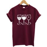 New Fashion Women T Shirt Goblet Printed Short