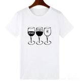 New Fashion Women T Shirt Goblet Printed Short