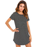 Fashion Sexy Women Black White Striped Dresses