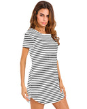 Fashion Sexy Women Black White Striped Dresses