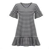 Women V Neck Short Vestido Ruffle