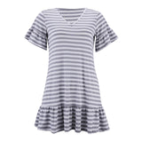 Women V Neck Short Vestido Ruffle
