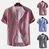 Plain Tops Fashion Men Shirt Dress Stand